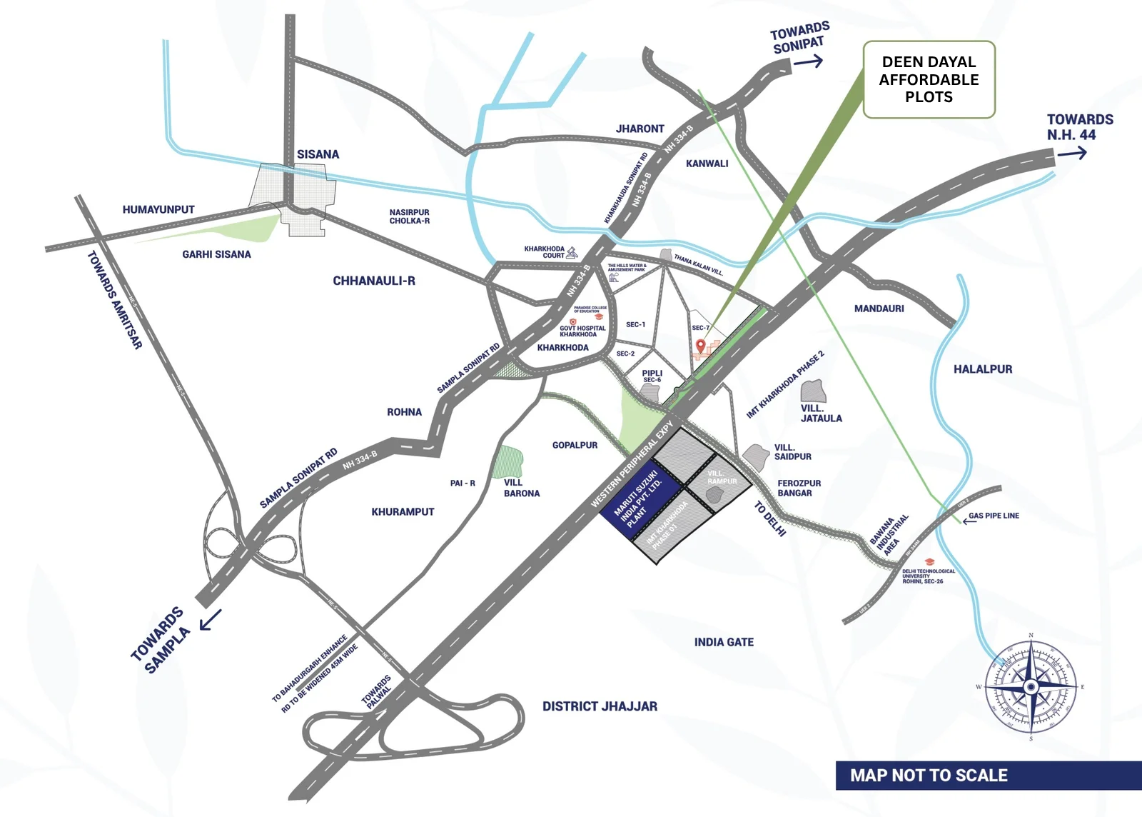 Location Map for Haryana Deen Dayal Awas Plots
